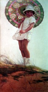 Retrato de la Hija del Artista con un Parasol de Ernest Longmate