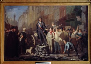 Alphonse Baudin en la barricada del faubourg Saint Antoine el 3 de diciembre de 1851 de Ernest Louis Pichio