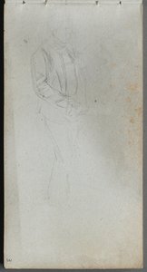Cuaderno de bocetos, página 03: Estudio de figura de Jean Louis Ernest Meissonier