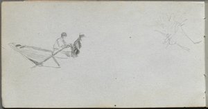 Cuaderno de bocetos, página 04: Figuras en un bote de Jean Louis Ernest Meissonier