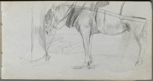 Cuaderno de bocetos, página 06: Estudio de un caballo de Jean Louis Ernest Meissonier