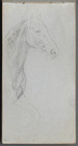 Cuaderno de bocetos, página 07: Estudio de un caballo de Ernest Meissonier