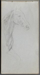 Cuaderno de bocetos, página 07: Estudio de un caballo de Jean Louis Ernest Meissonier