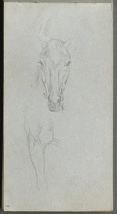 Cuaderno de bocetos, página 09: Estudio de un caballo de Ernest Meissonier