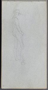 Cuaderno de bocetos, página 11: Figura de perfil de Jean Louis Ernest Meissonier