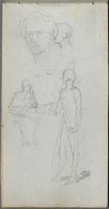Cuaderno de bocetos, página 12: Figuras múltiples de Ernest Meissonier