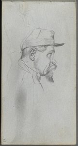 Sketchbook, page 13: Bust of a Man in Profile de Ernest Meissonier