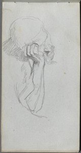 Cuaderno de bocetos, página 16: Figura melancólica de Jean Louis Ernest Meissonier