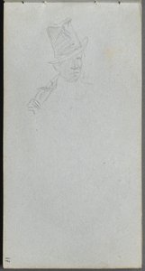 Boceto, página 17: Busto de un hombre con sombrero de copa de Jean Louis Ernest Meissonier