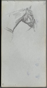 Cuaderno de bocetos, página 21: Estudio de un caballo de Ernest Meissonier