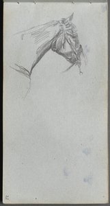 Cuaderno de bocetos, página 21: Estudio de un caballo de Jean Louis Ernest Meissonier