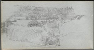 Cuaderno de bocetos, página 29: Estudio de paisaje de Jean Louis Ernest Meissonier