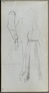 Cuaderno de bocetos, página 31: Estudio de figuras de Ernest Meissonier