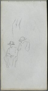 Cuaderno de Bocetos, página 32: Estudio de Figuras de Jean Louis Ernest Meissonier