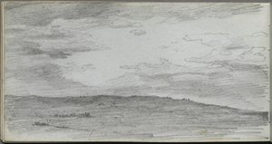 Cuaderno de bocetos, página 34: Estudio de paisaje de Ernest Meissonier