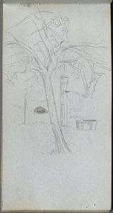 Cuaderno de bocetos, página 36: Estudio de un árbol de Ernest Meissonier