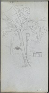 Cuaderno de Bocetos, página 36: Estudio de Árbol de Jean Louis Ernest Meissonier