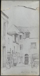 Cuaderno de bocetos, página 39: Escena de calle de Jean Louis Ernest Meissonier