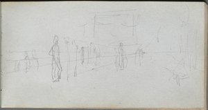 Cuaderno de bocetos, página 40: Estudio en perspectiva de Ernest Meissonier