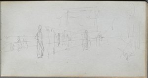 Cuaderno de Bocetos, página 40: Estudio de Perspectiva de Jean Louis Ernest Meissonier