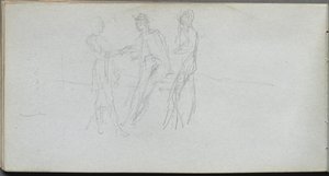 Cuaderno de bocetos, página 42: Tres figuras de Jean Louis Ernest Meissonier