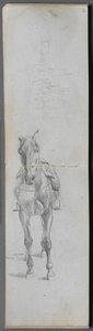 Cuaderno de bocetos, página 56 y 57: Estudio de un caballo de Jean Louis Ernest Meissonier