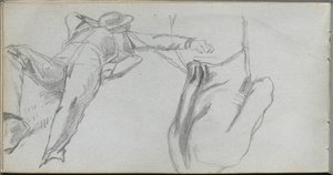 Sketchbook, page 58: Reclining Figure and Figure from behind de Ernest Meissonier