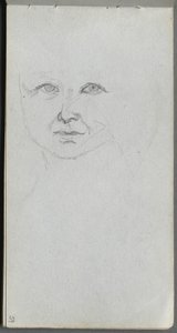 Cuaderno de bocetos, página 59: Estudio de un rostro de Ernest Meissonier