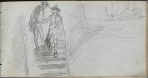 Sketchbook, page 64: Figures on a Stairway de Ernest Meissonier