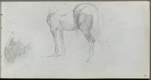 Cuaderno de bocetos, página 73: Estudio de un caballo, perfil de Jean Louis Ernest Meissonier
