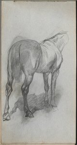 Cuaderno de bocetos, página 76: Estudio de un caballo de Jean Louis Ernest Meissonier