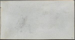 Cuaderno de bocetos, página 77: Estudio de la figura de Ernest Meissonier