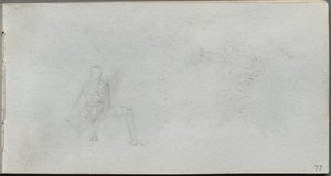 Cuaderno de bocetos, página 77: Estudio de figura de Jean Louis Ernest Meissonier