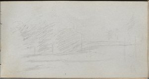 Cuaderno de bocetos, página 78: Estudio de paisaje de Jean Louis Ernest Meissonier