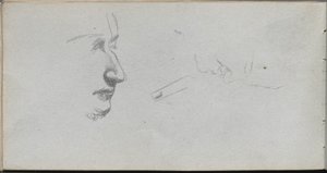Cuaderno de bocetos, página 80: Estudio de rostros de Ernest Meissonier