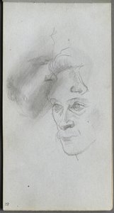 Cuaderno de bocetos, página 81: Estudio de caras de Jean Louis Ernest Meissonier