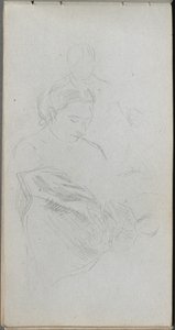 Cuaderno de bocetos, página 82: Estudio de figuras de Jean Louis Ernest Meissonier