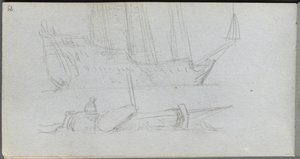 Sketchbook, page 85: Study of a Ship and Buoy de Ernest Meissonier