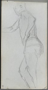 Cuaderno de bocetos, página 87: Estudio de figura de Jean Louis Ernest Meissonier