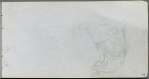 Cuaderno de bocetos, página 93: Estudio de una silla de montar de Ernest Meissonier