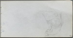 Cuaderno de bocetos, página 93: Estudio de una silla de montar de Jean Louis Ernest Meissonier