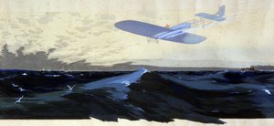 Louis Bleriot: Primera travesía aérea del Canal de la Mancha, c.1920 (ilustración) de Ernest Montaut