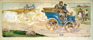 París-Burdeos: Sr. Levassor en un 4 CV Panhard & Levassor de Ernest Montaut