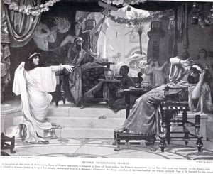 Ester denunciando a Amán, ilustración de 