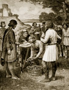 Pagando renta en tiempos sajones, ilustración de 
