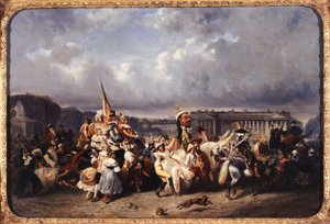 Carnaval place de la Concorde, actual distrito 8, entre 1840 y 1845 (óleo sobre lienzo) de Ernest Seigneurgens