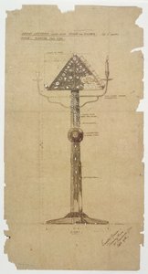 Diseño para Atril de Ébano con Incrustaciones de Hueso y Plata para la Iglesia de San Andrés, Roker 1906