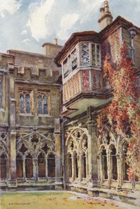 Ventana de Ana Bolena, Claustro del Deán (litografía en color) de Ernest William Haslehust