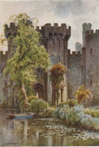 Castillo de Bodiam (litografía en color) de Ernest William Haslehust