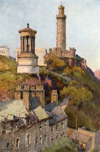 Calton Hill (litografía en color) de Ernest William Haslehust